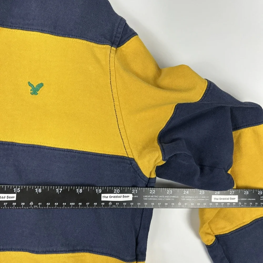 Vintage American Eagle Mens Rugby Polo Shirt Size L Cotton Preppy Sportswear - Picture 10 of 16